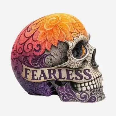 oversized t-shirt fearless skull design
