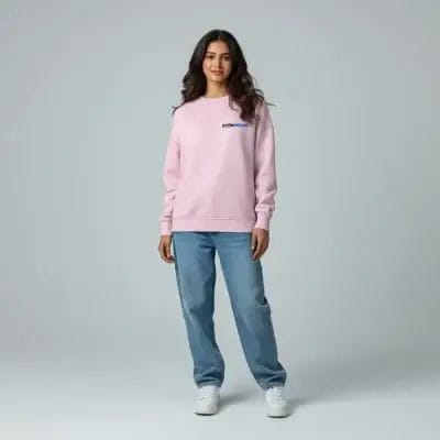 Light Pink Sweatshirt boomwears female model front view