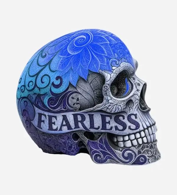 Fearless blue skull design
