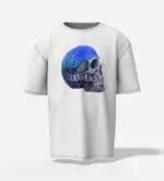 oversized white t-shirt fearless blue skull