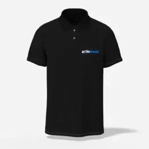 Unisex black polo shirt boomwears