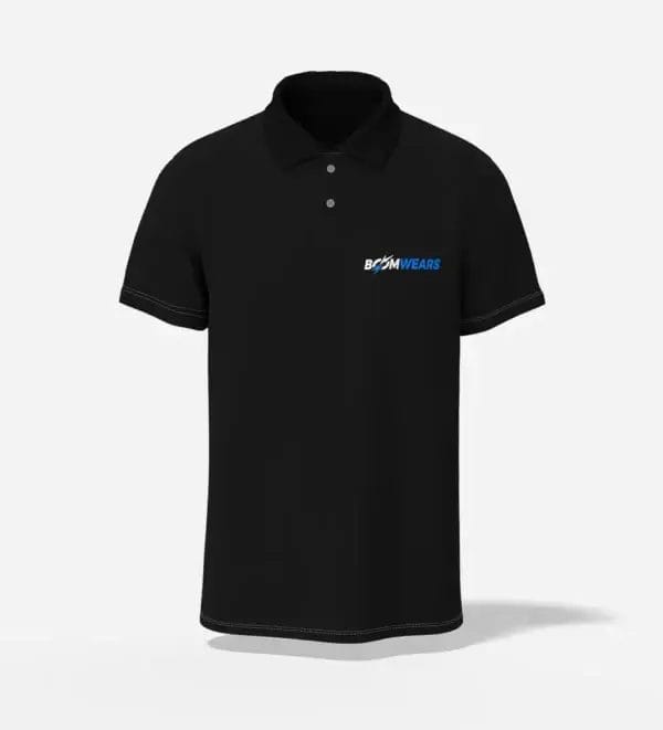 Unisex black polo shirt boomwears