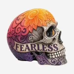 oversized t-shirt fearless skull design