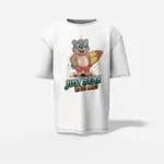 oversized just bear with me white t-shirt