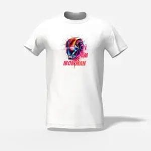 premium t-shirt white, I man iron man
