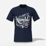 Unisex Abstract Glitch Art T-Shirt Stay Humble Hustle Hard Navy