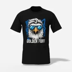 unisex golden fury eagle t-shirt black