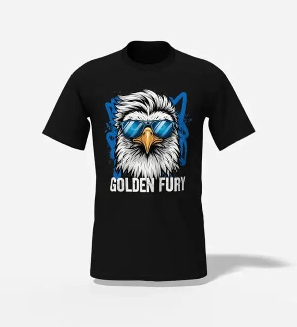 unisex golden fury eagle t-shirt black