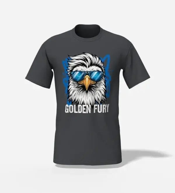 unisex golden fury eagle t-shirt charcoal grey