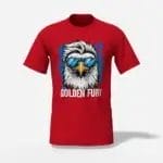 unisex golden fury eagle t-shirt red