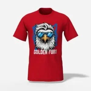 unisex golden fury eagle t-shirt red