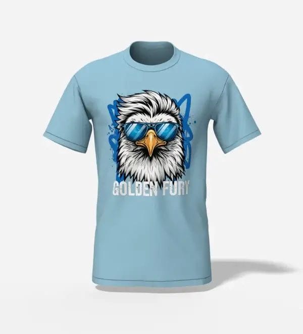 unisex golden fury eagle t-shirt sky blue