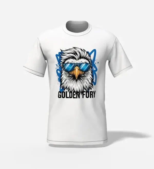 unisex golden fury eagle t-shirt white