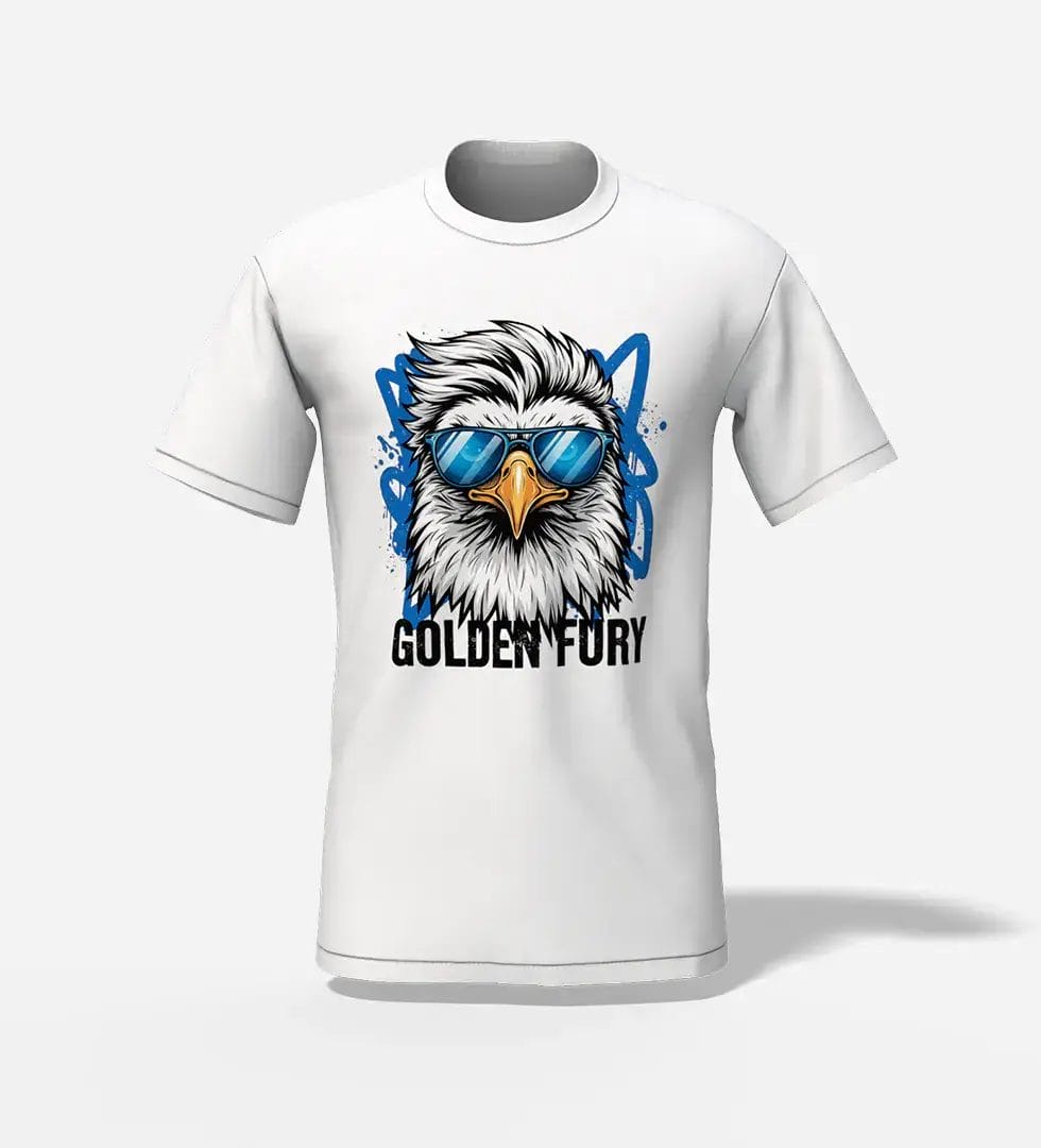 Unisex-Golden-Fury-Eagle-T-Shirt-WHT unisex golden fury eagle t-shirt white