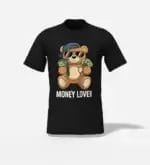 Money Lover bear unisex t-shirt black