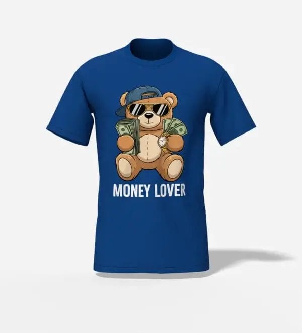 Money Lover bear unisex t-shirt royal blue