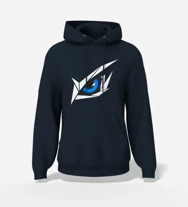 Geometric Falcon Eye Graphic Hoodie Navy