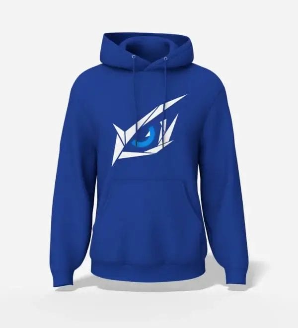 Geometric Falcon Eye Graphic Hoodie Blue