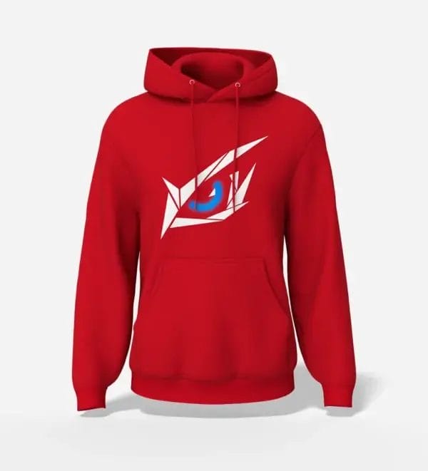 Geometric Falcon Eye Graphic Hoodie Red