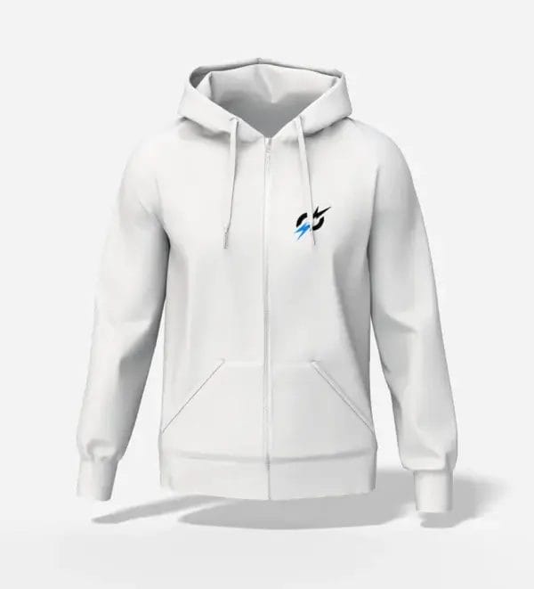 Boomwears Zipper Hoodie Zip Up Hoodie White