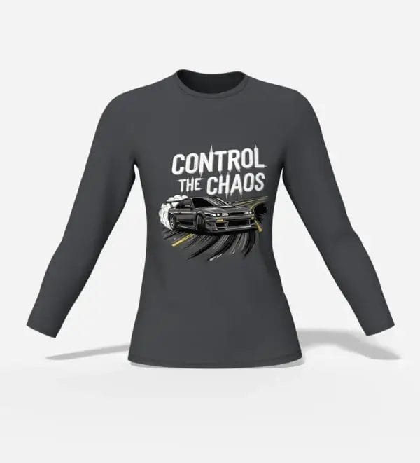 Control The Chaos Long Sleeve T-Shirt Charcoal Grey