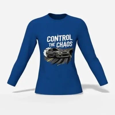 Control The Chaos Long Sleeve T-Shirt Royal Blue