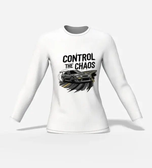 Control The Chaos Long Sleeve T-Shirt White