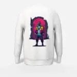 Neon Rebel Back Print Graphic Sweatshirt White