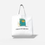 I Read At My Own Pace Tote Bag | Cute Snail Bag for Book Lovers Tote-Bag-I-Read-At-My-Own