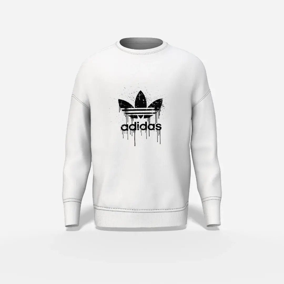 Urban-Adidas-Drip-Trefoil-Sweatshirt-Graphic-Tee-WHT Urban Adidas Drip Trefoil Sweatshirt Graphic Tee Streetwear Crewneck White